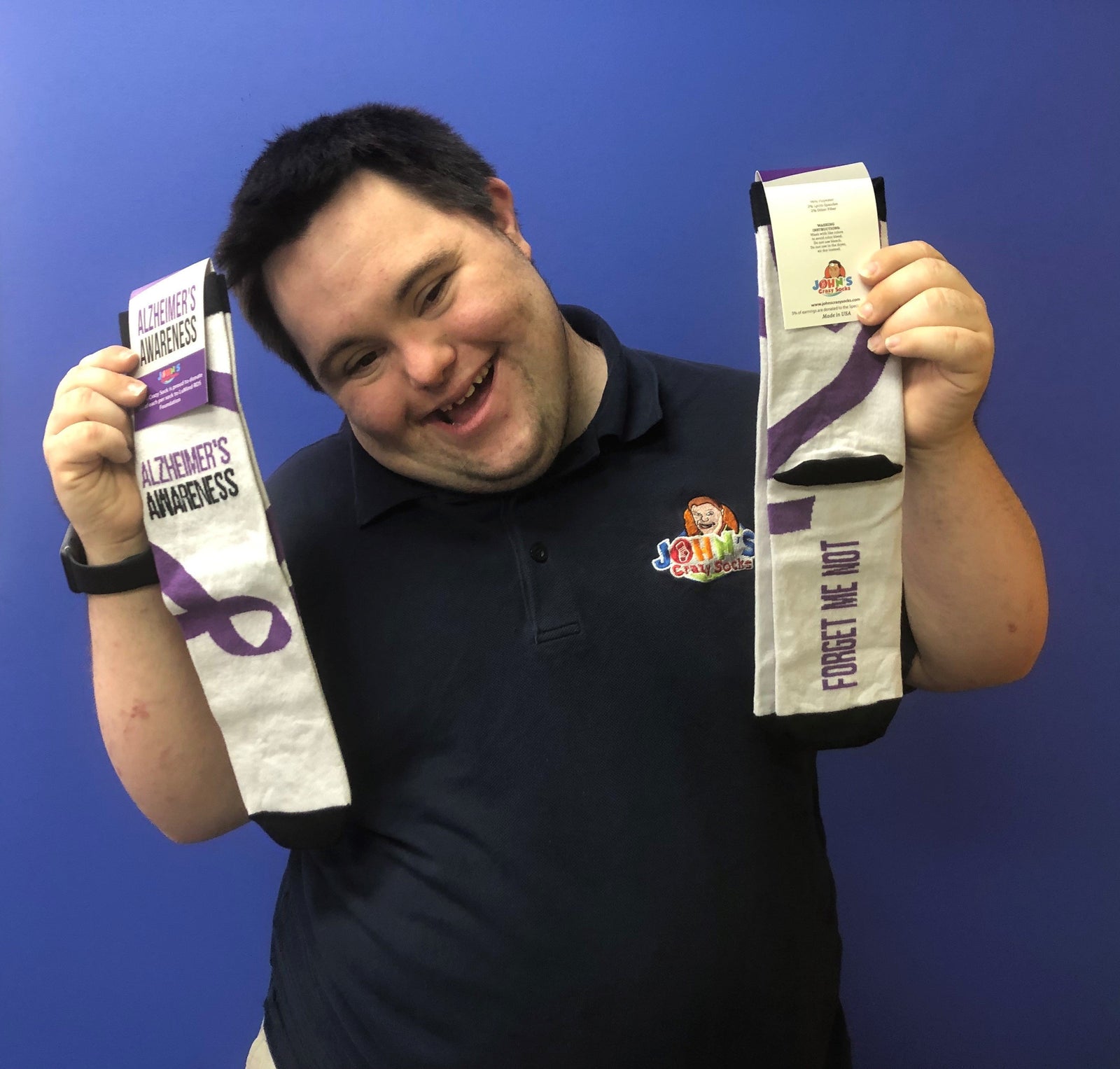 John’s Crazy Socks Introduces “Forget Me Not” Socks: Alzheimer’s Awareness Socks