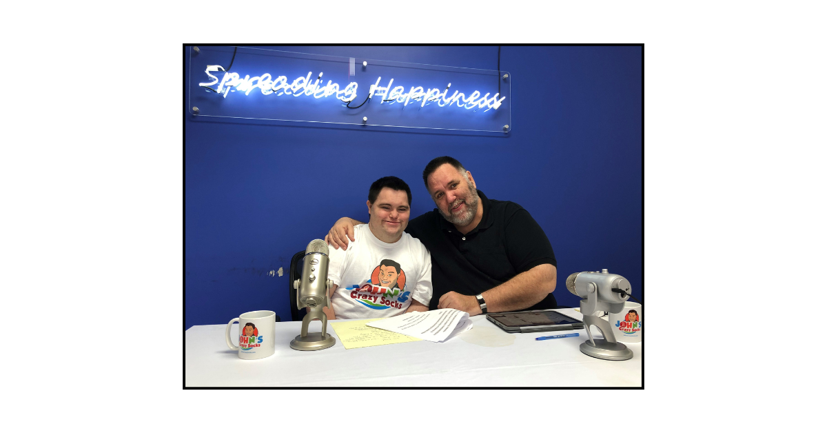 John and Mark bringing positivity and joy from the John’s Crazy Socks studio.