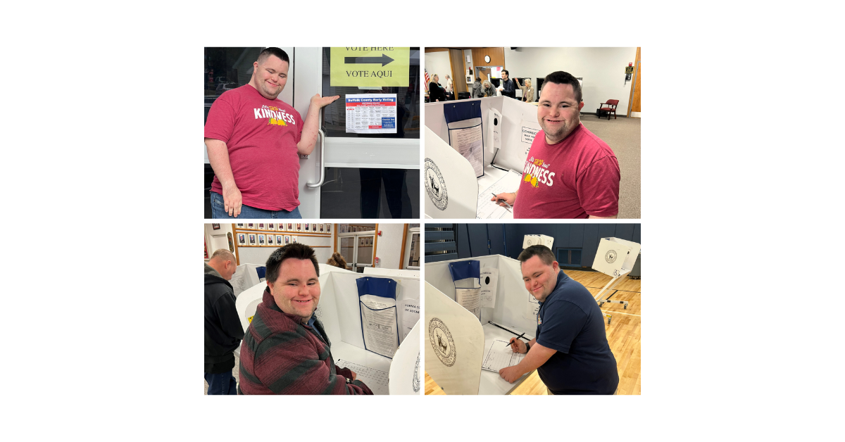 A photo collage of John proudly casting his vote through the years.