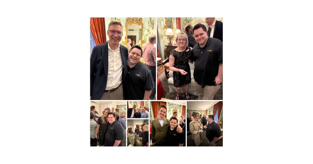 A collage of pictures showing John Cronin at the LuMind IDSC event.