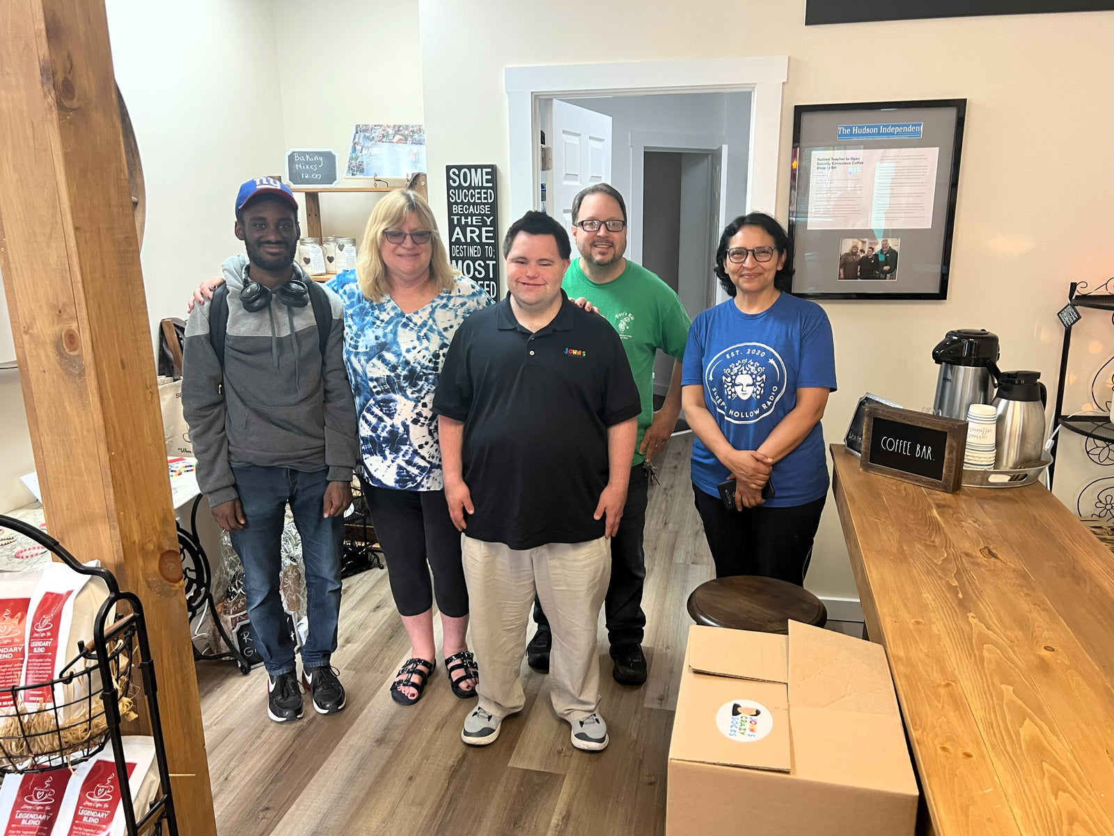 John’s Crazy Socks Hand Delivers Wholesale Order to Sleepy Coffee Too