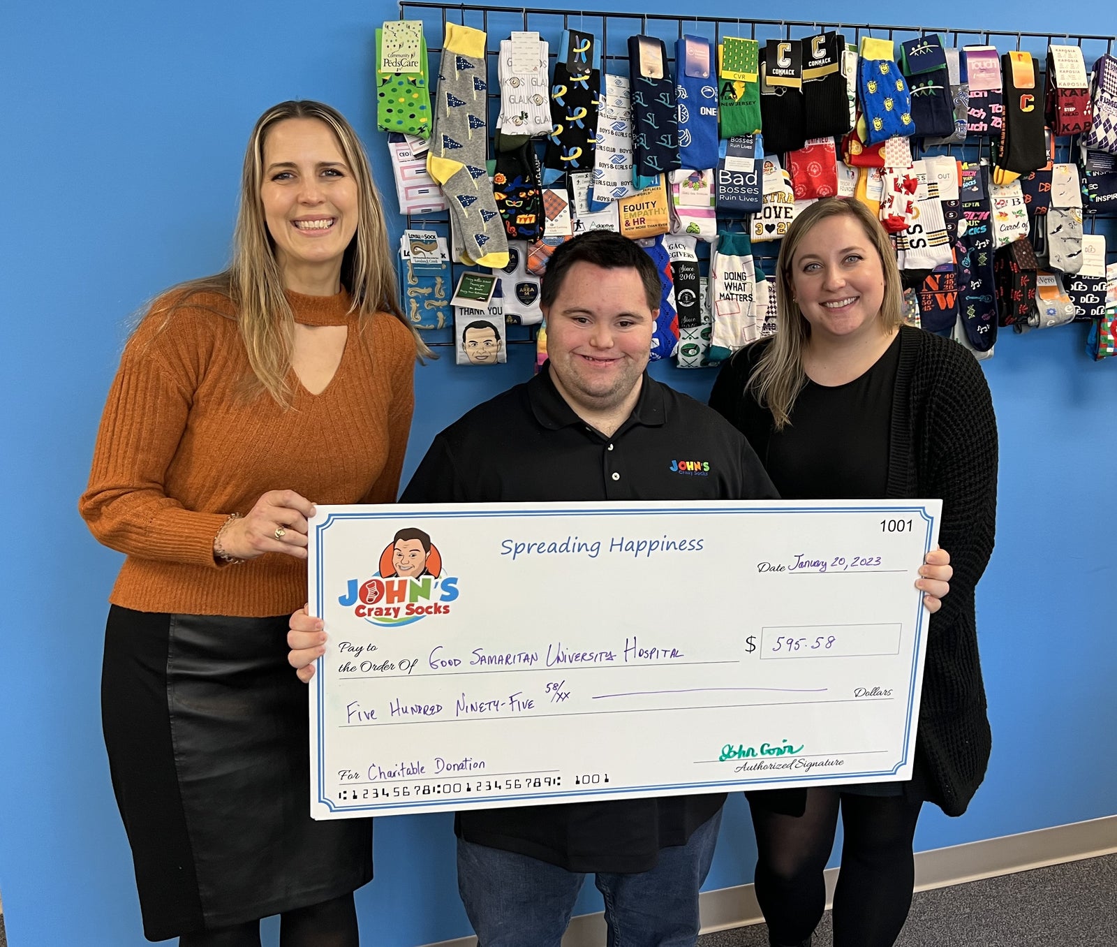 John’s Crazy Socks Supports Good Samaritan University Hospital