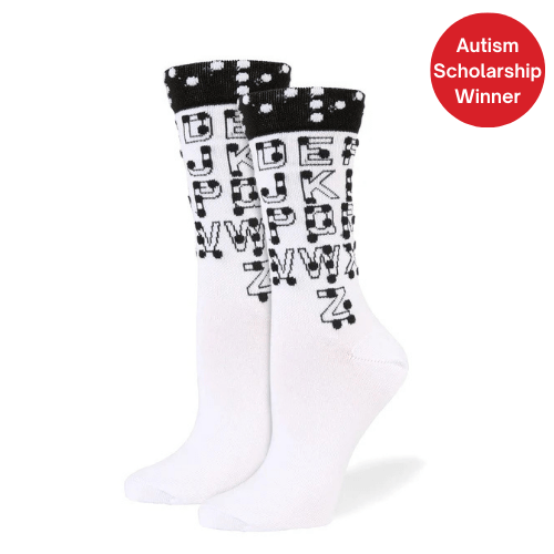 Braille Crew Socks - John's Crazy Socks