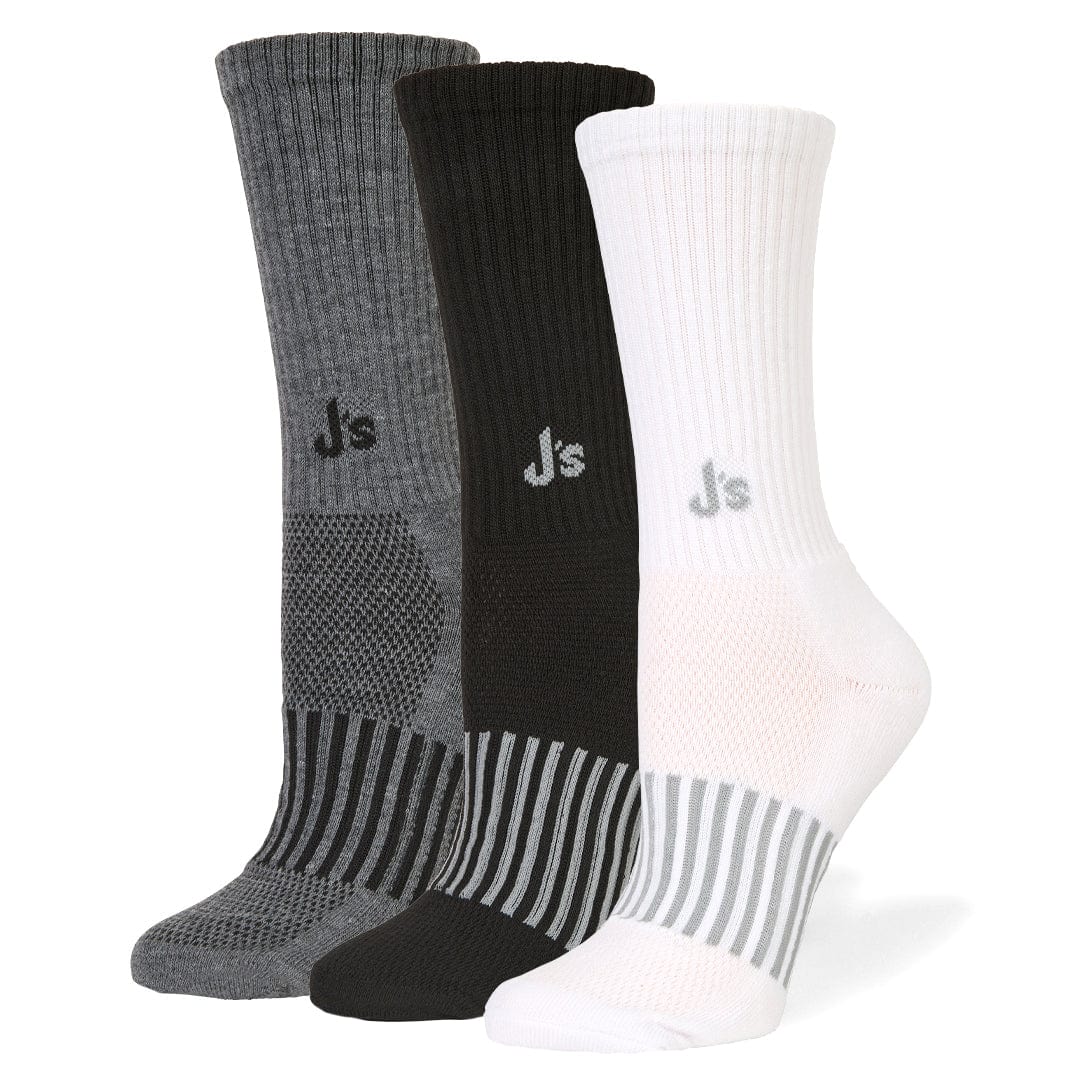 Athletic Crew 3 Pack - Black/White/Grey Black/White/Grey / Medium