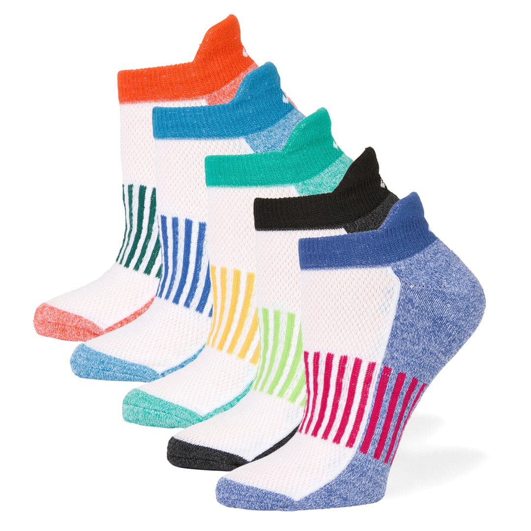 Athletic No Show 5 Pack - White/Assorted White/Assorted / Medium