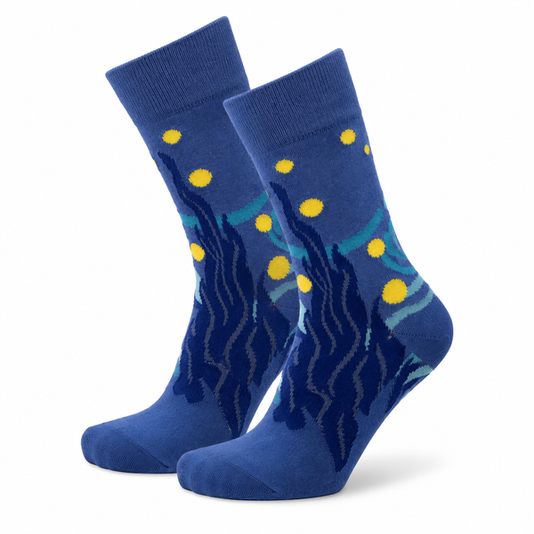 Starry Night Crew Socks - John's Crazy Socks