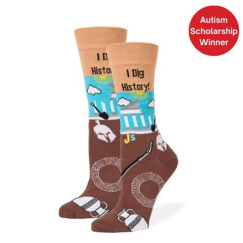 I Dig History Crew Socks - John's Crazy Socks