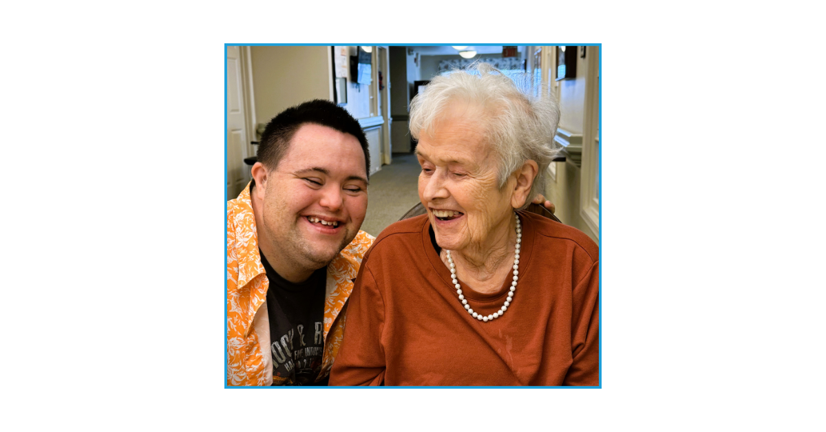 John with his beloved grandmother, whom he lovingly calls Mamo.