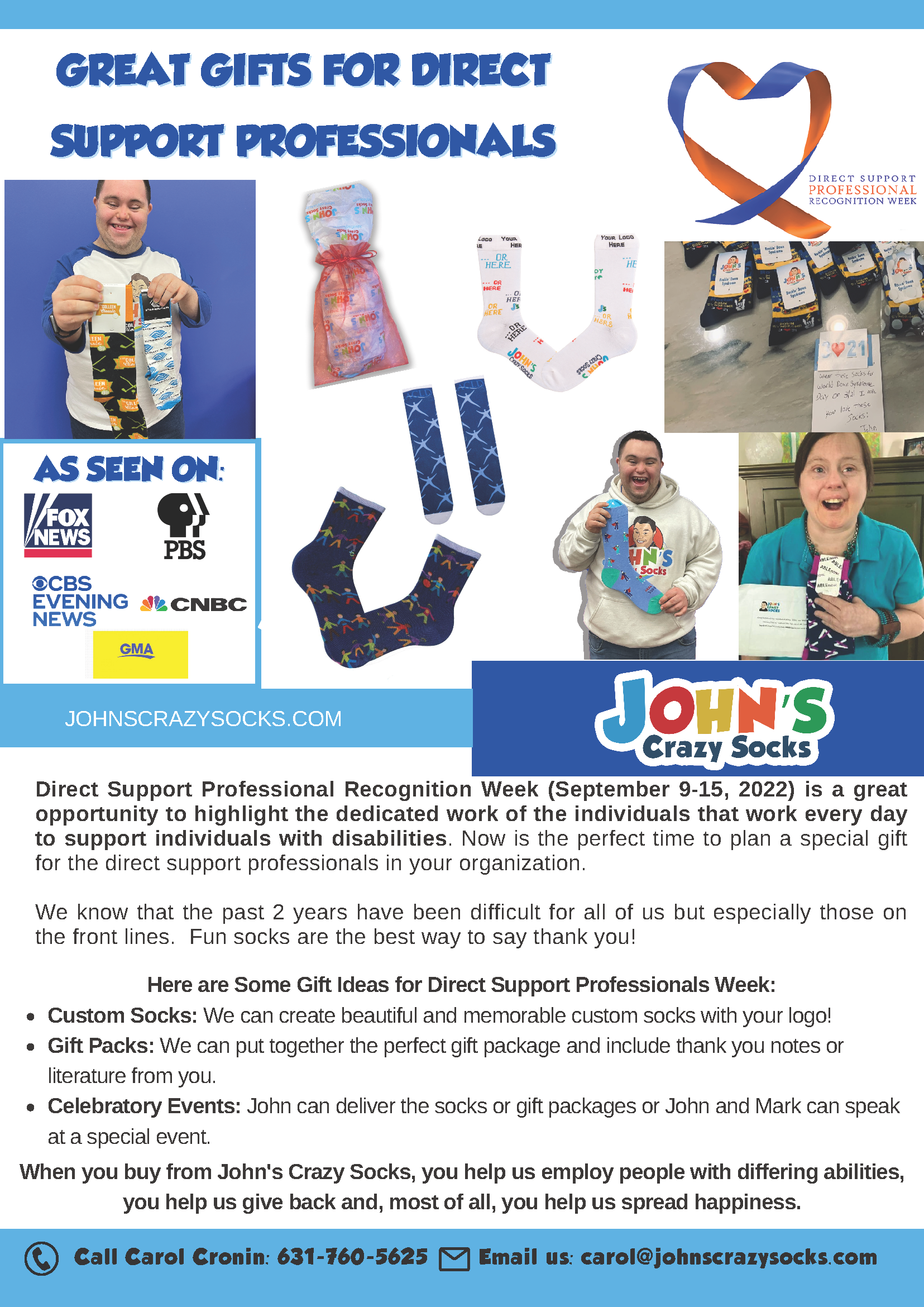 Let John’s Crazy Socks Help You Celebrate Your Direct Support Professionals