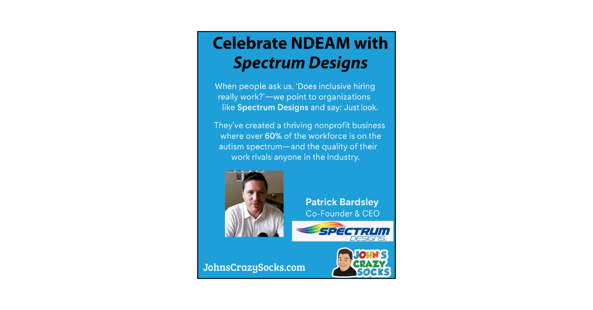 A graphic showing how Spectrum Designs thrives with 60% of its team on the autism spectrum.
