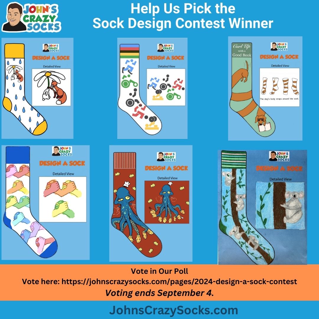 Help Us Pick the Winner of Our 2024 Sock Design Contest Johns Crazy Socks