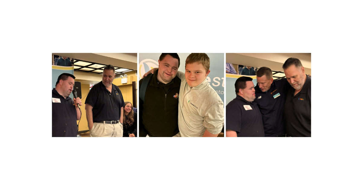 A collage of John and Mark X. Cronin at the Hope Story dinner.