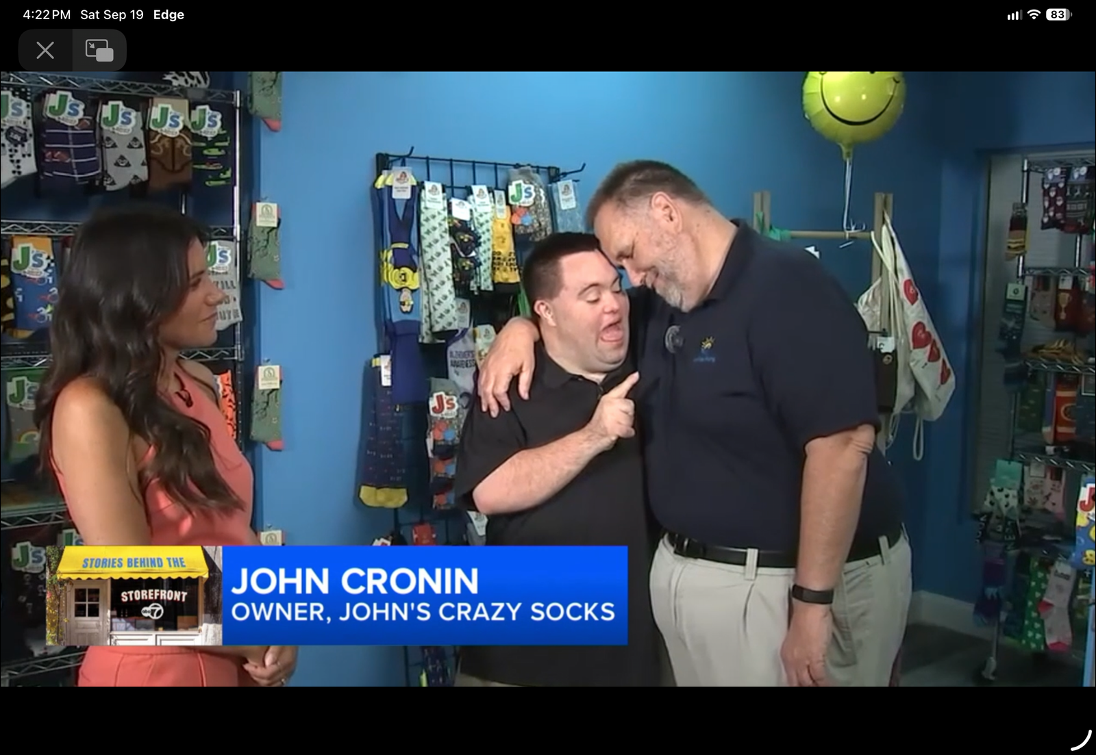 As Seen on ABC7: John's Crazy Socks Spreads Joy Beyond Socks