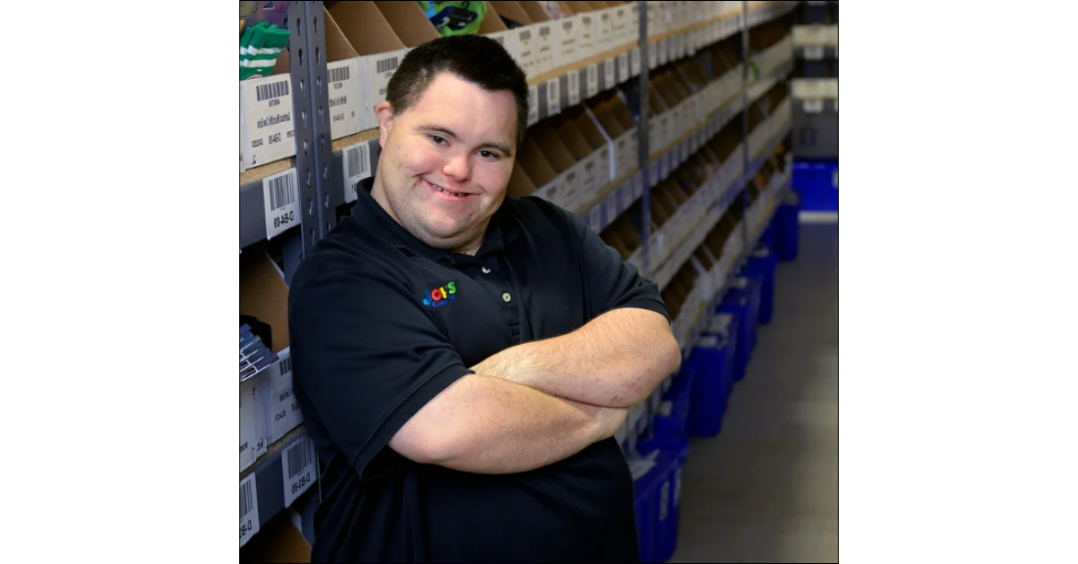 John Cronin, co-founder of John's Crazy Socks at their warehouse. 