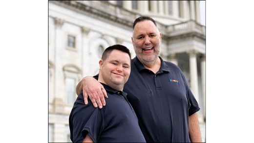 An image of John and Mark Cronin, co-founders of John's Crazy Socks at the United States Capitol.