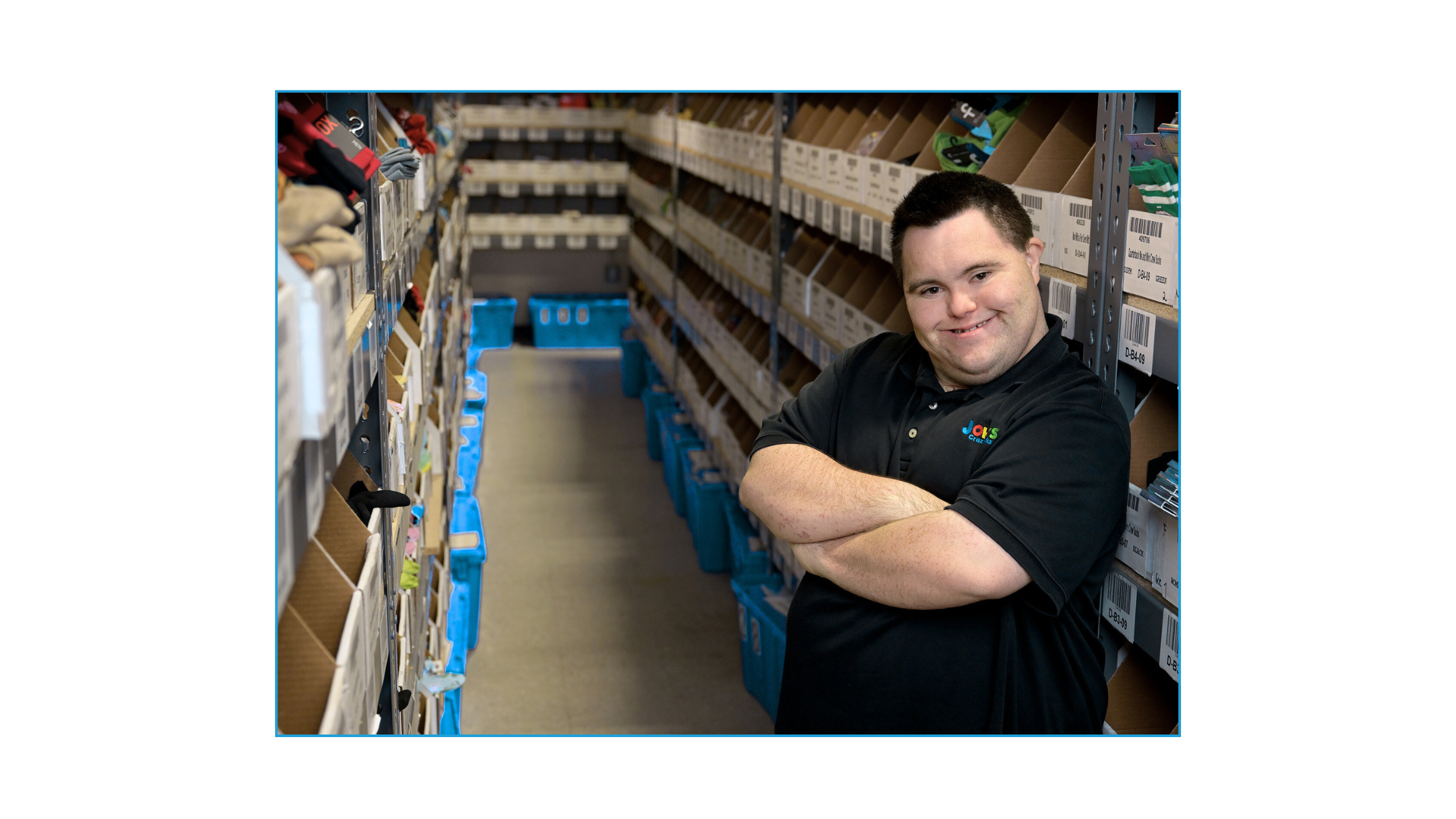 John Cronin at the John’s Crazy Socks warehouse.