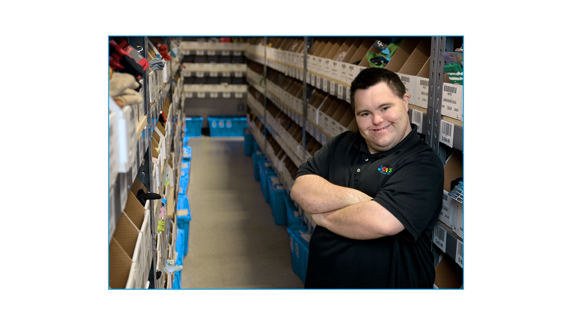 John Cronin at the John’s Crazy Socks warehouse.
