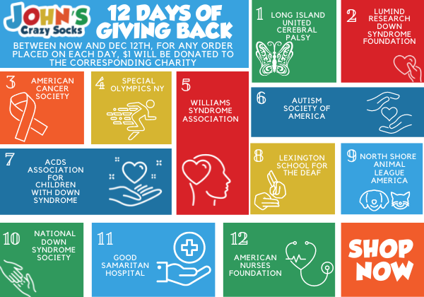 John’s Crazy Socks Giving Back with Our 12 Days of Giving