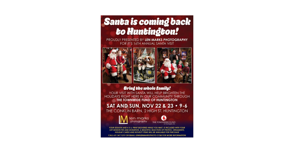 Join the holiday cheer—Santa is visiting Huntington!