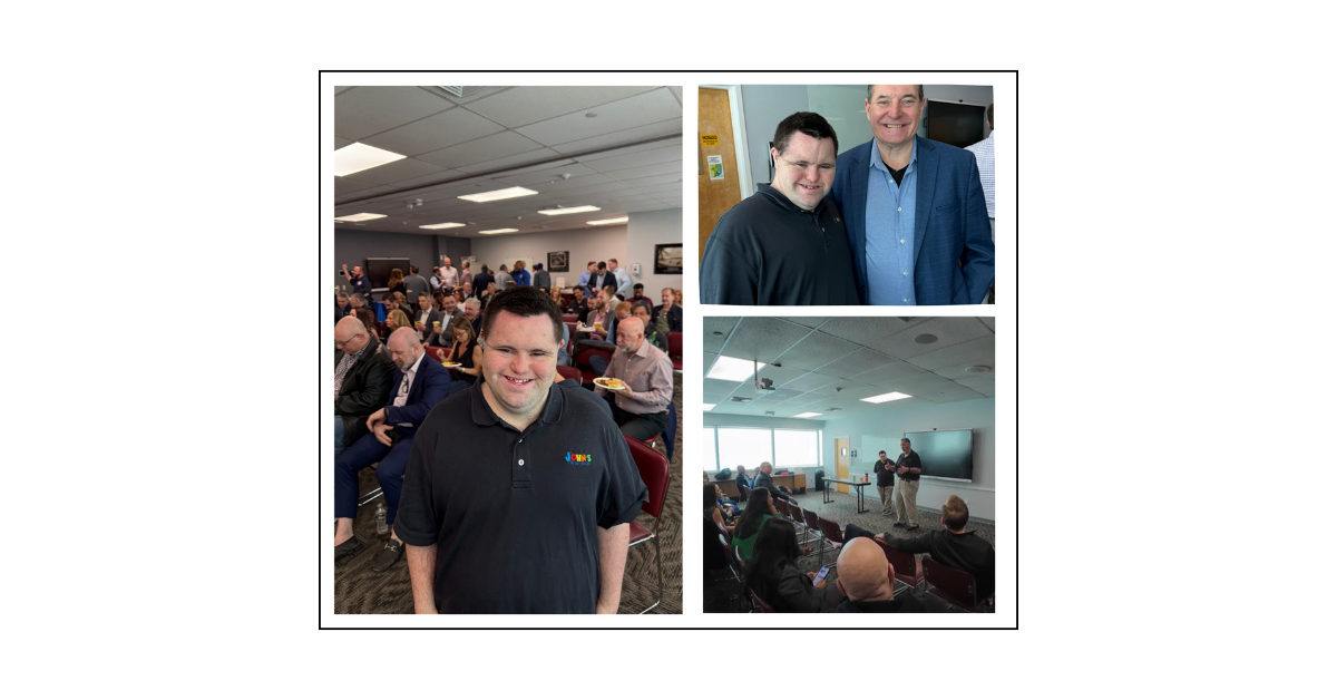 A collage of John and Mark Cronin as guest speakers at the Long Island Elite.