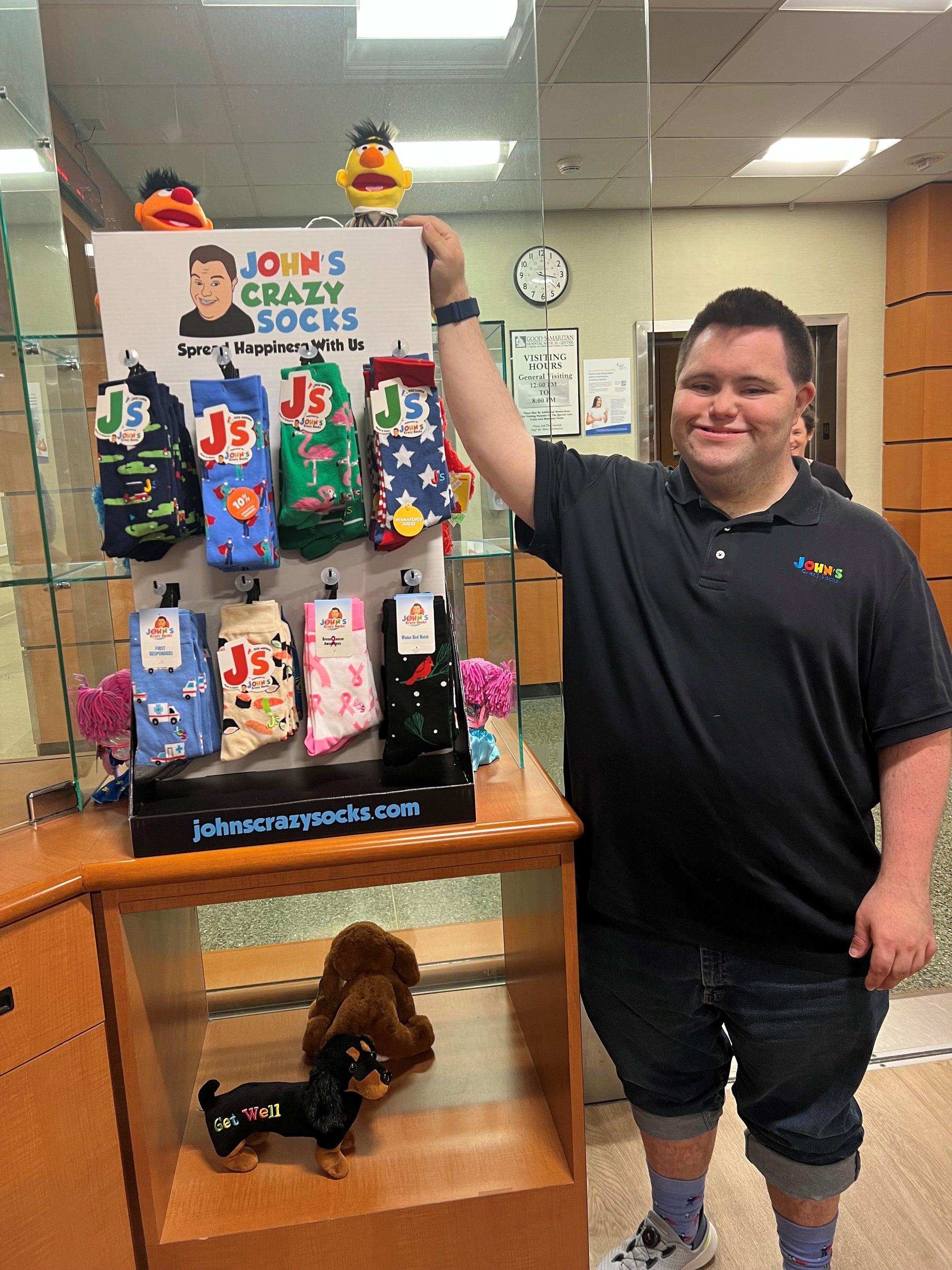John Cronin Personally Delivered Socks to the Good Samaritan University Hospital Gift Shop
