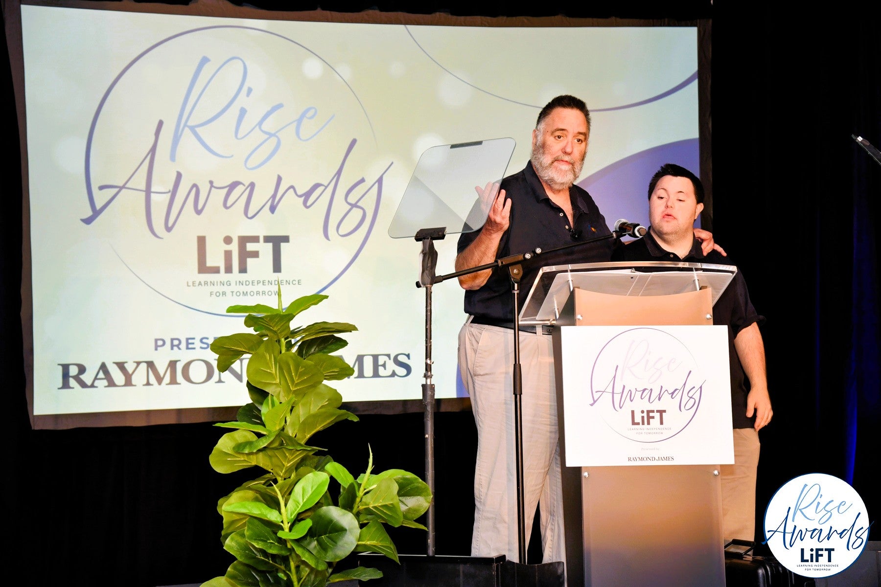 John and Mark speaking at the LiFT Rise Awards Luncheon