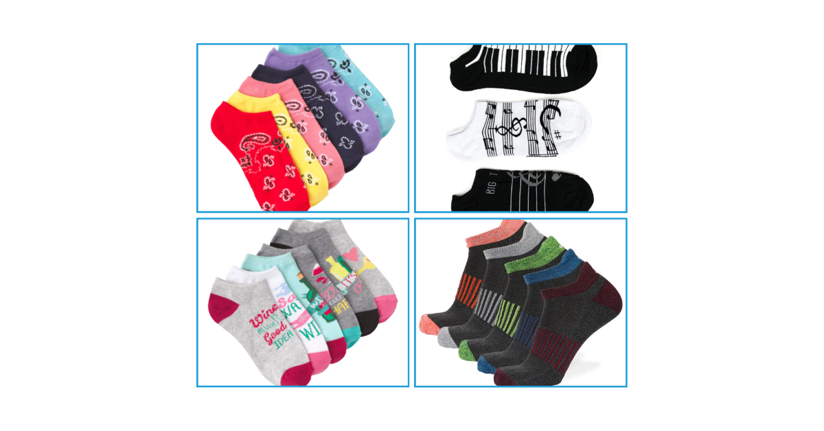 A collage of some of our No Show and Liner Socks.