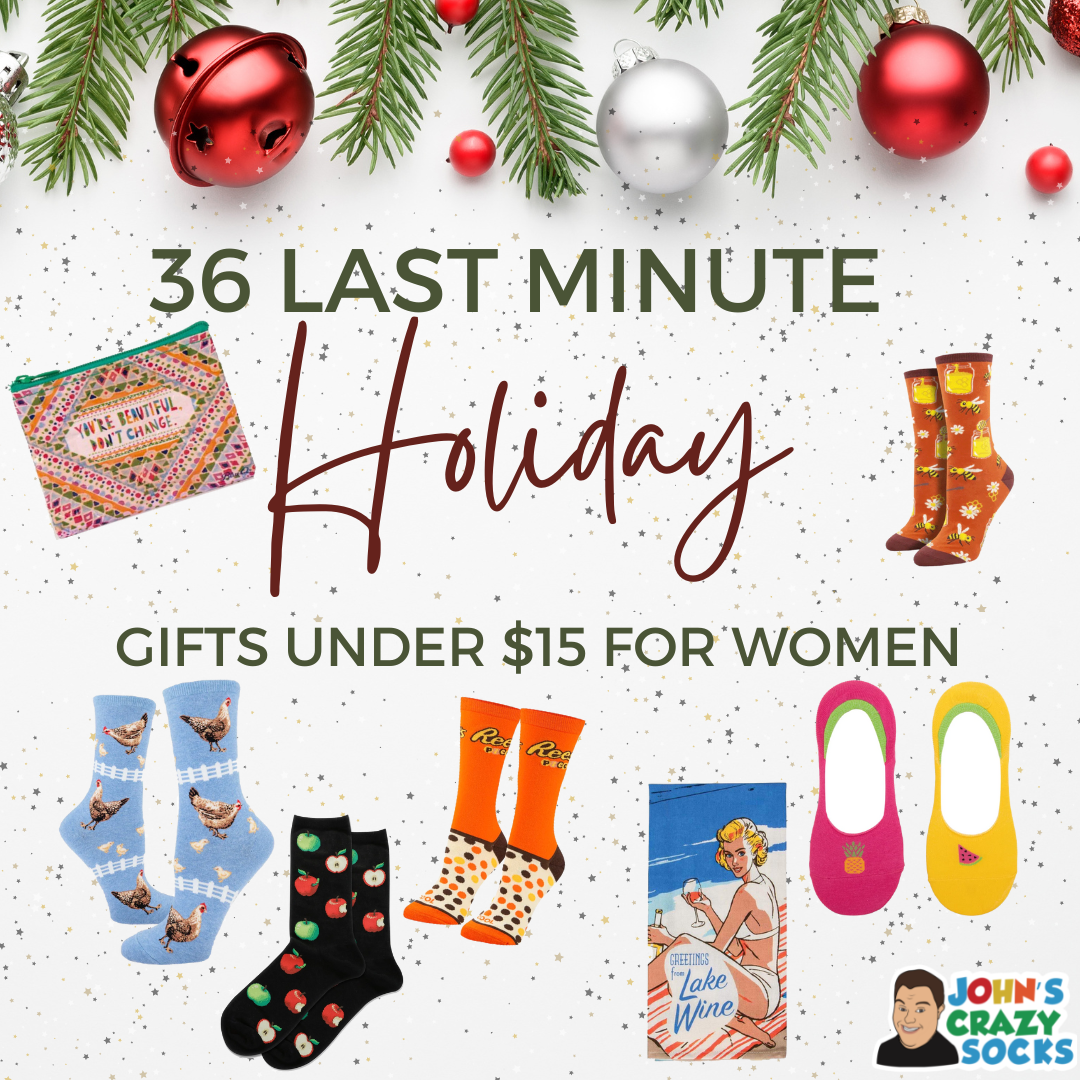 36 Last Minute Holiday Gifts Under $15 For Women - John's Crazy Socks