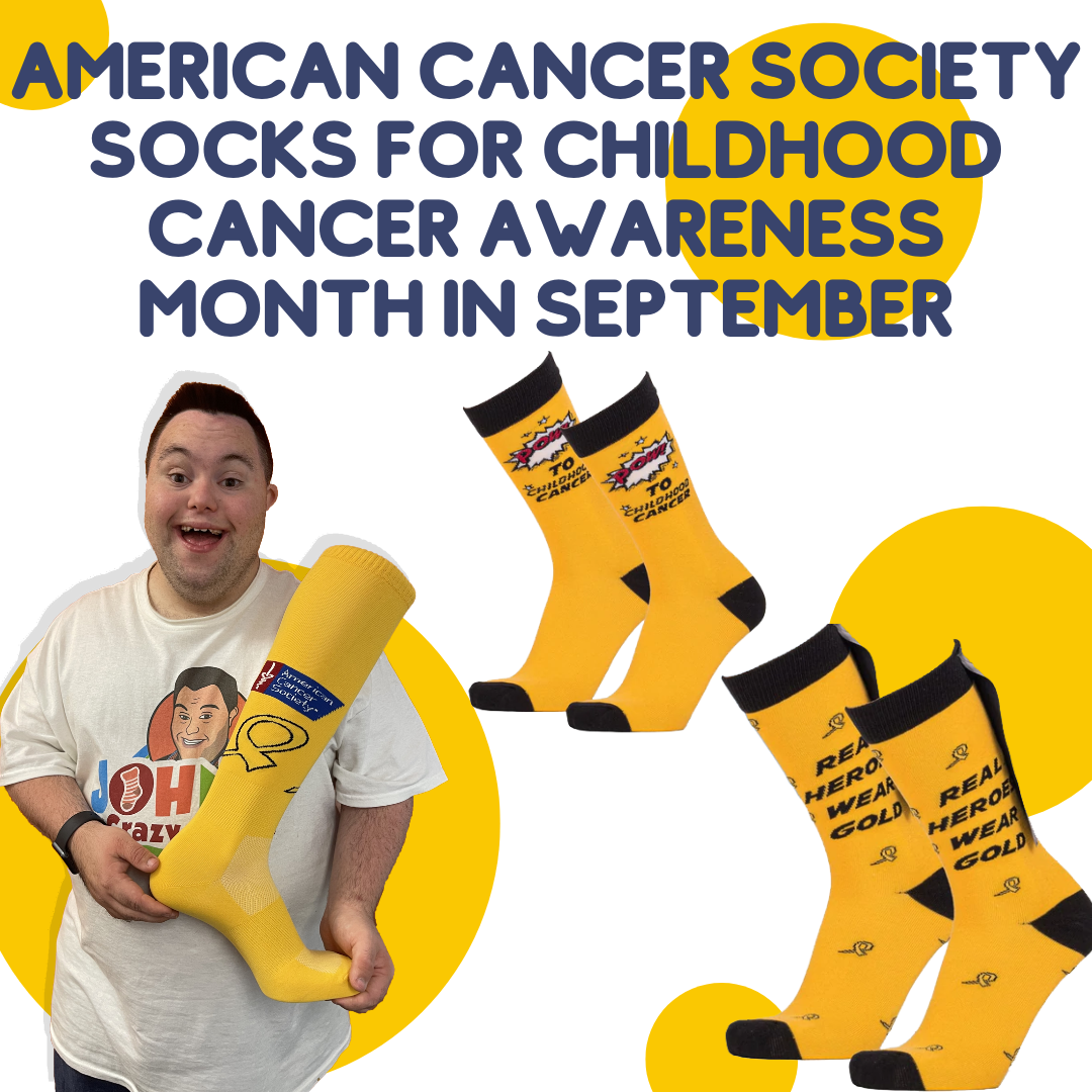 American Cancer Society Socks For Childhood Cancer Awareness Month In September