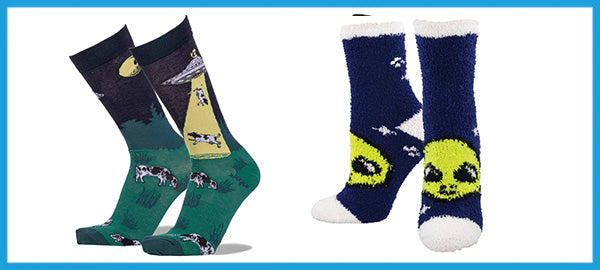 UFO | Crazy Alien Socks |  Novelty Socks