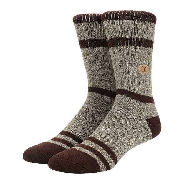 Yellowstone Embroidered Crew Socks Brown