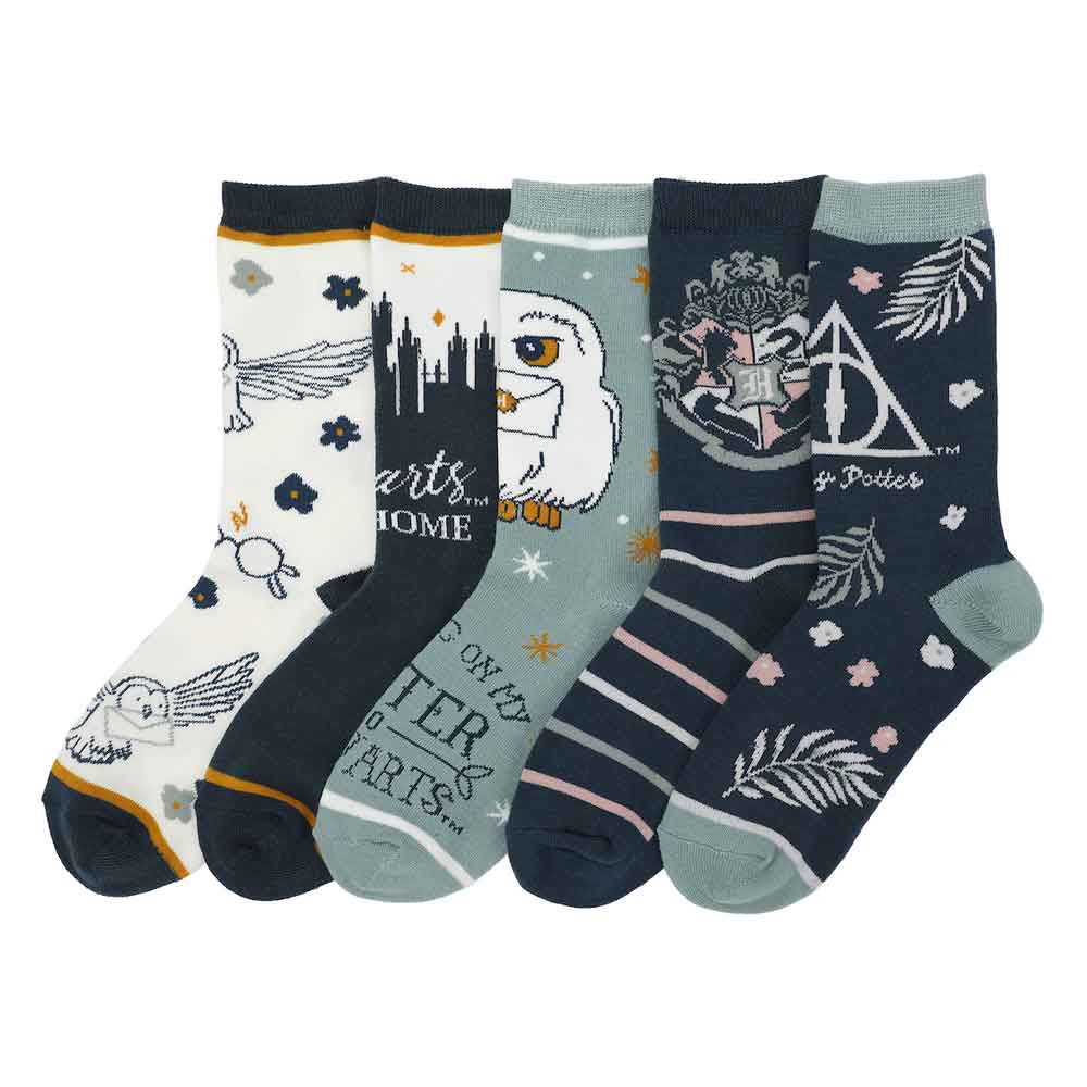 Harry Potter Icons Women's 5 Pair Crew Socks Multi