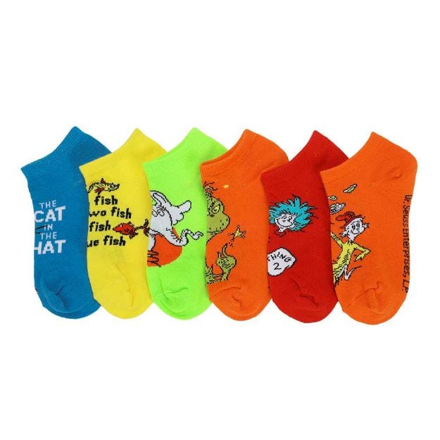 Dr. Seuss Youth 6 Pair Ankle Socks Multi