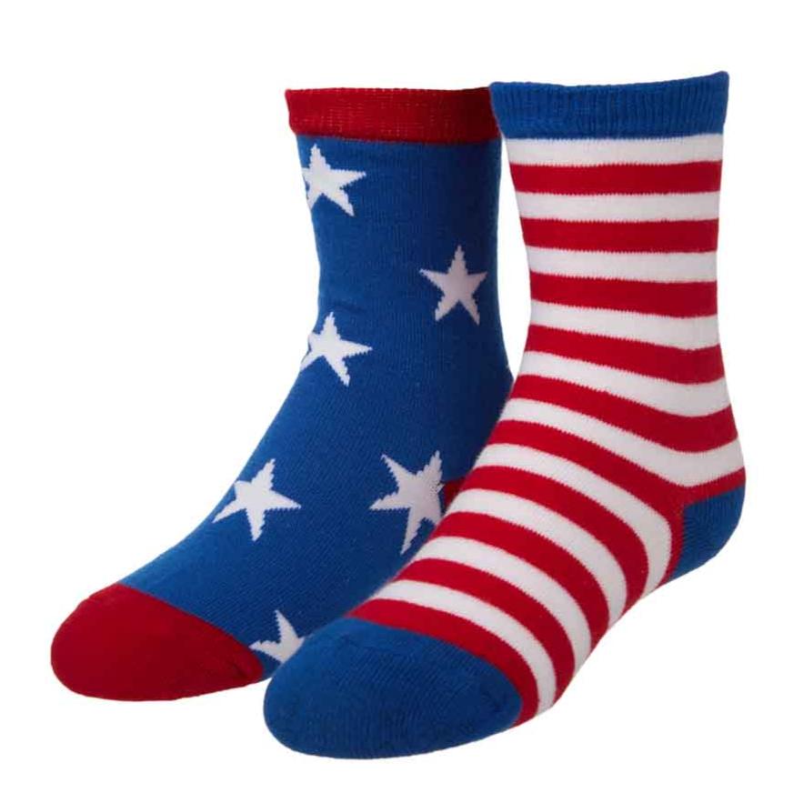 Mismatched Flag Kid's Crew Socks Multi
