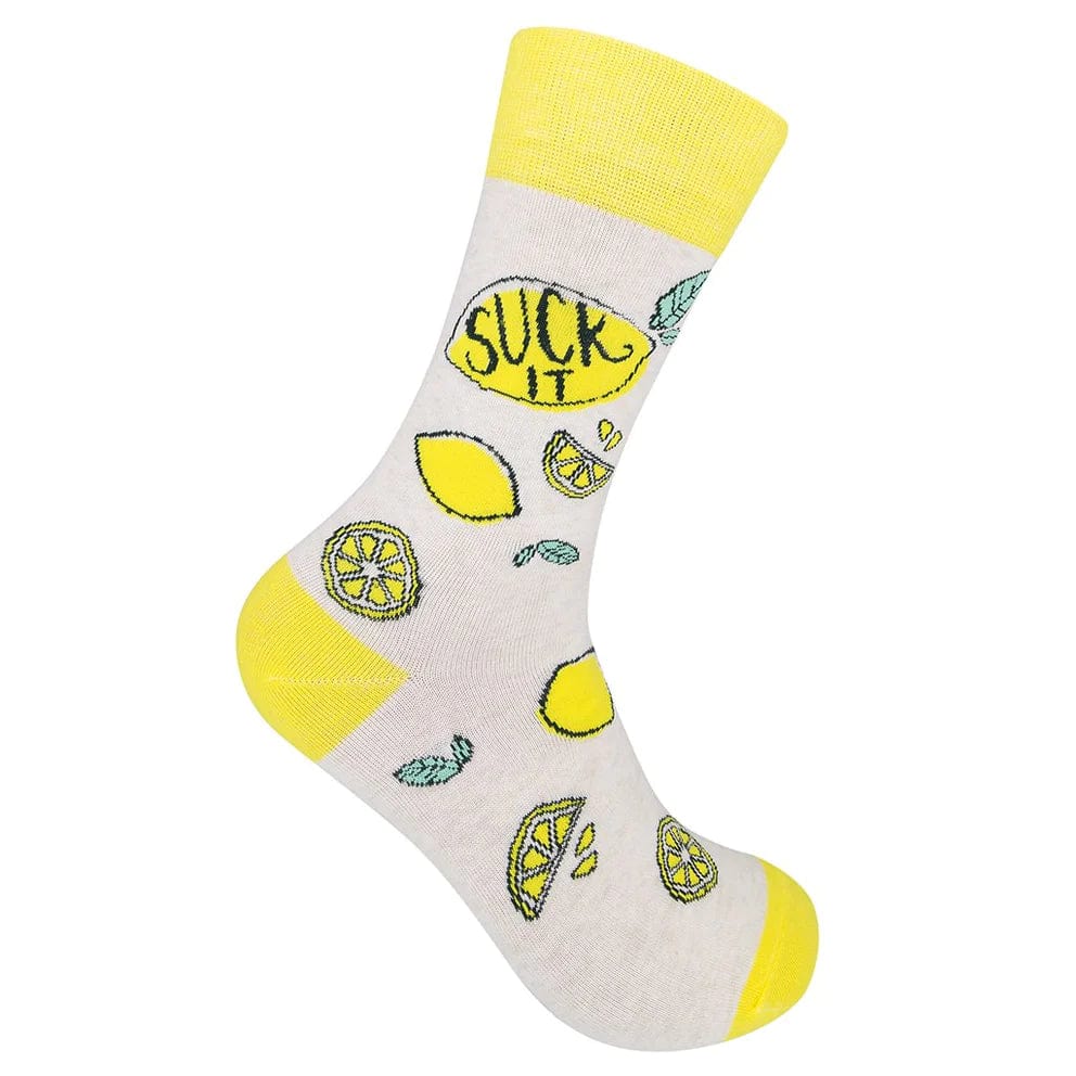 Suck It Unisex Crew Socks Yellow