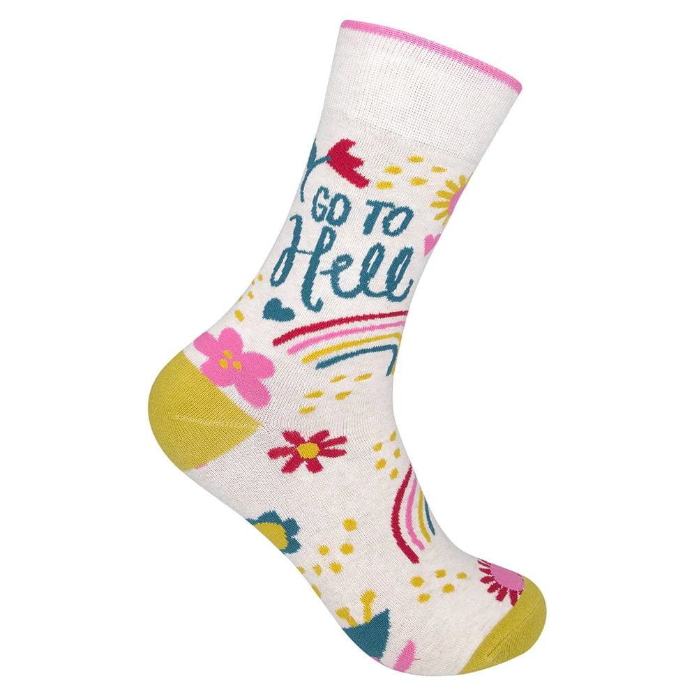 Go To Hell Unisex Crew Socks White