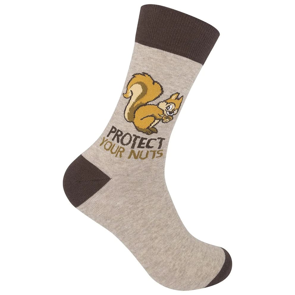 Protect Your Nuts Crew Socks Tan