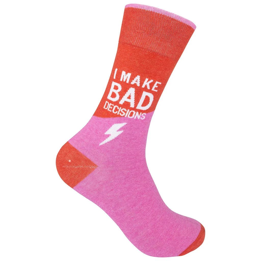 I Make Bad Decisions Crew Socks Orange