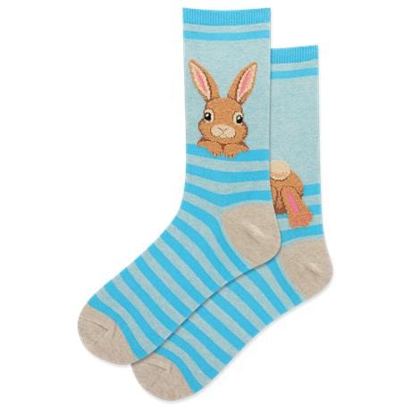 Fuzzy Bunny Women's Crew Socks Mint