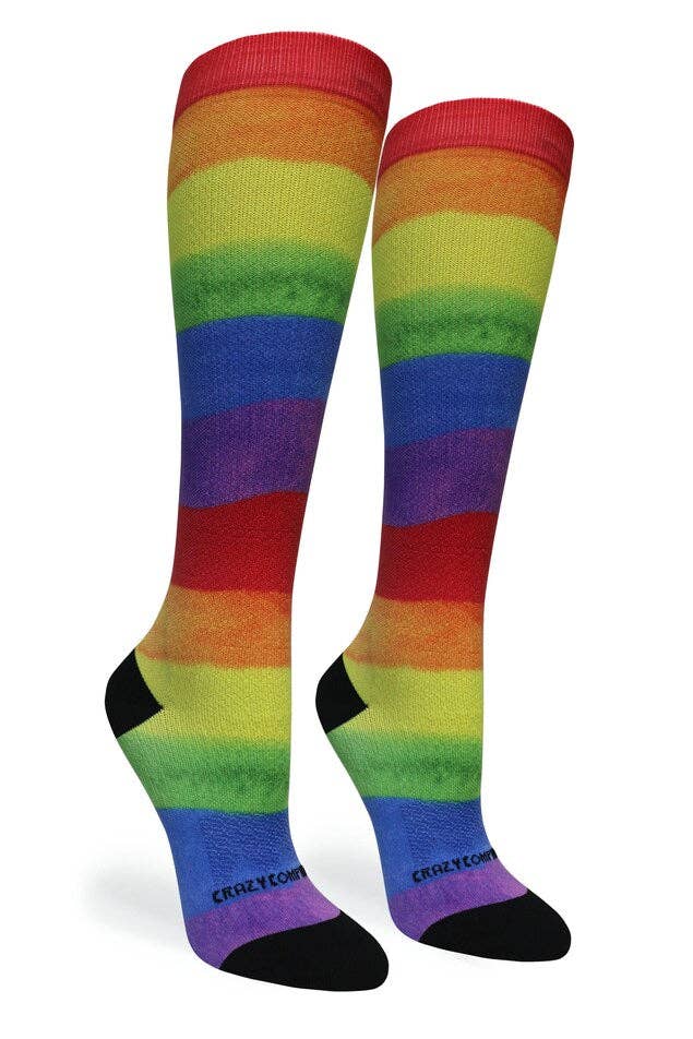 360 Rainbow Paint OTC Compression Socks (Standard & Extra Wide) Crazy Compression