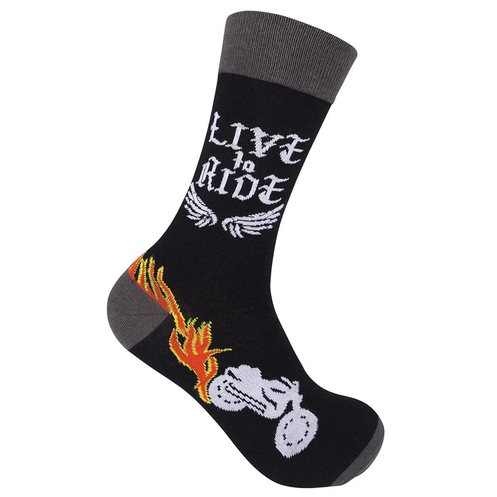 Live to Ride, Ride to Live Crew Socks Black