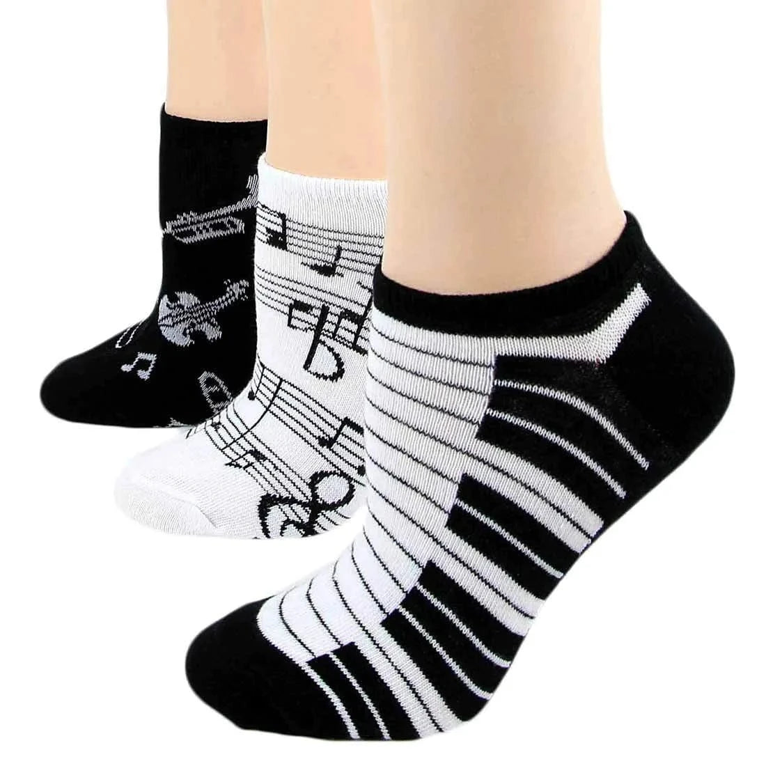 Music Women's 3 Pair No Show Multi