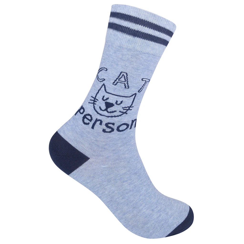 Cat Person Crew Socks Blue