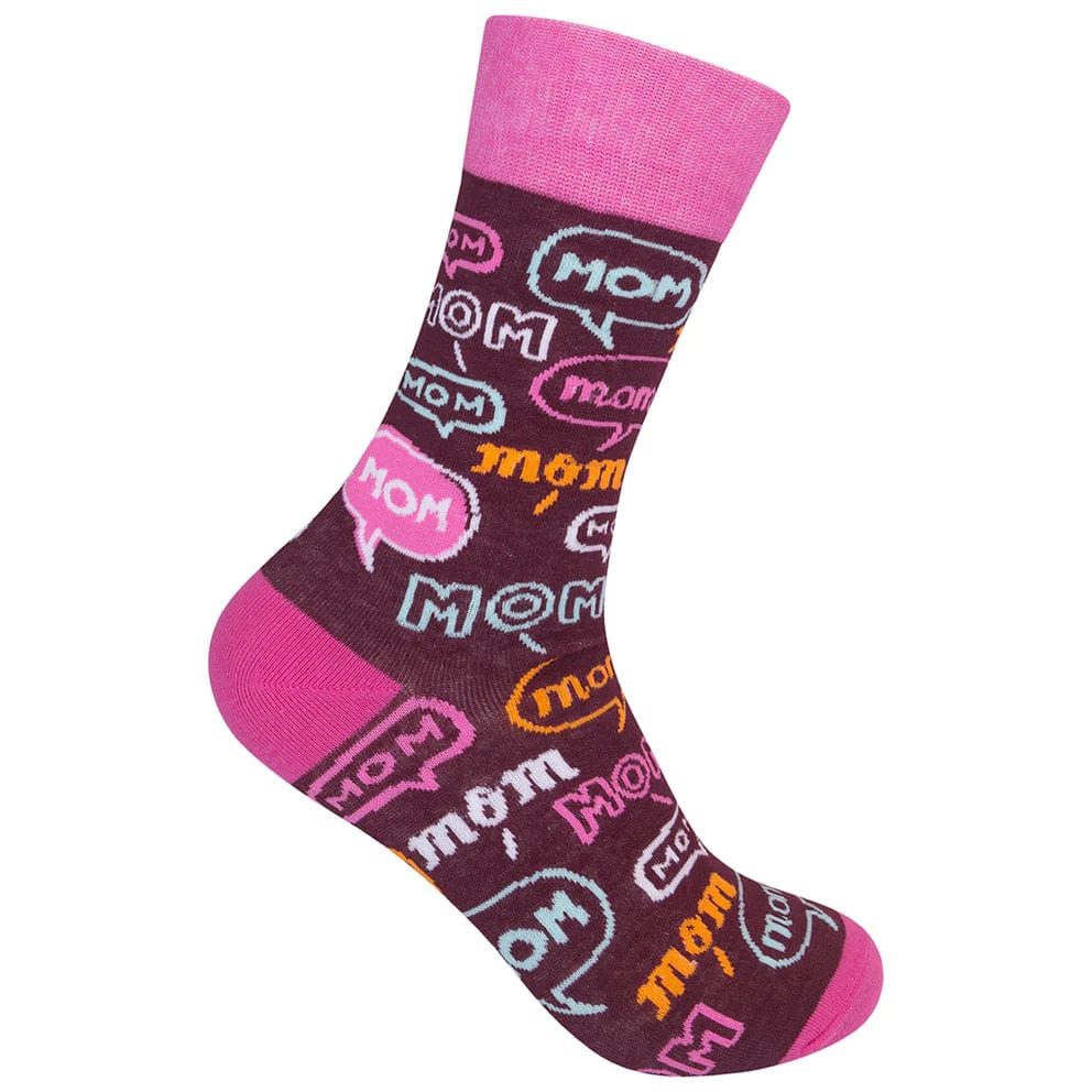 Mom! Mom! Mom! Unisex Crew Socks Pink