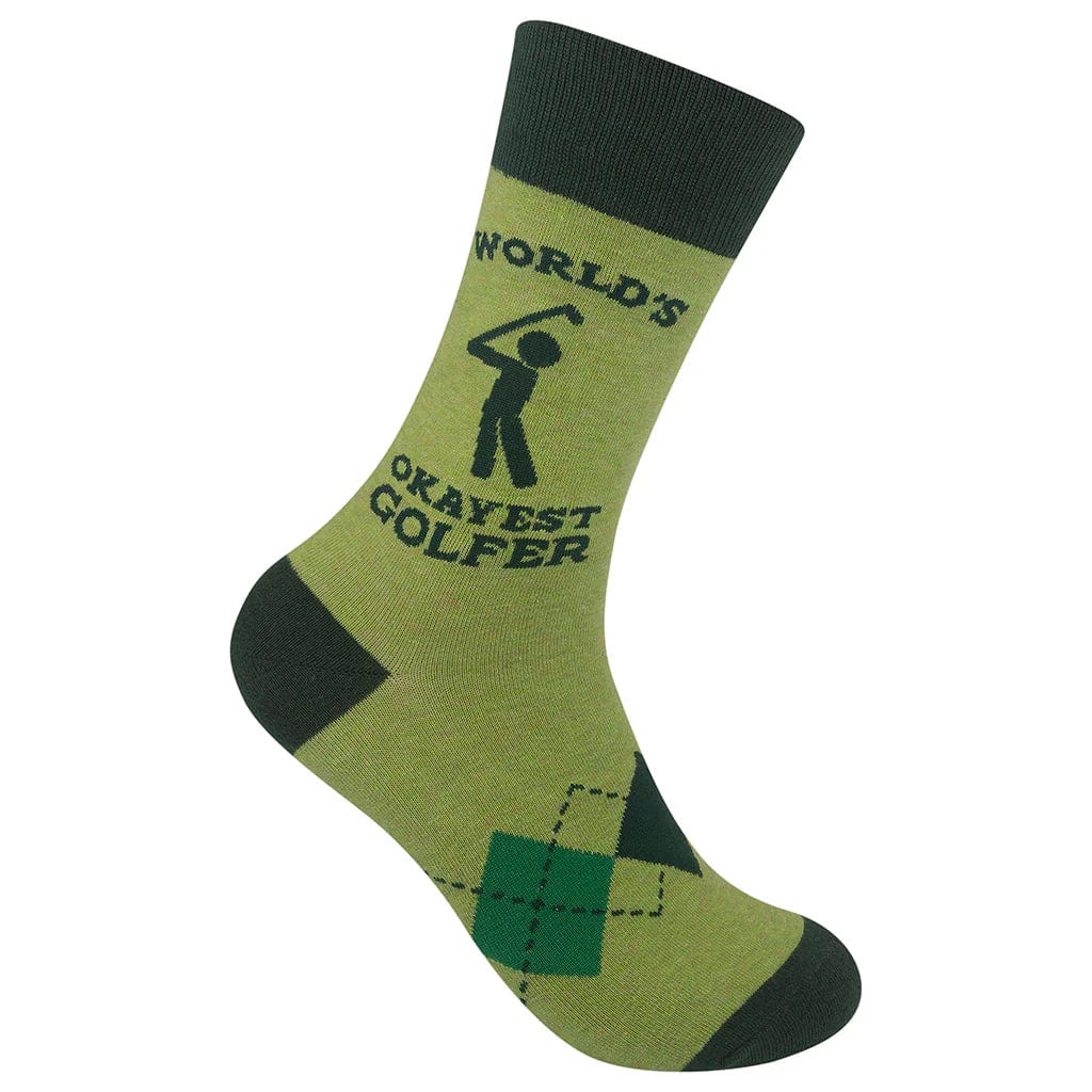 World&#39;s Okayest Golfer Crew Socks Green