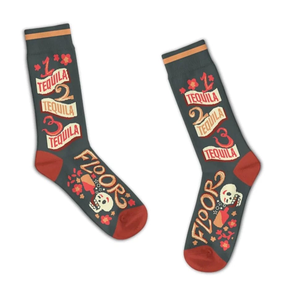 1 Tequila 2 Tequila 3 Tequila Floor Crew Socks Grey