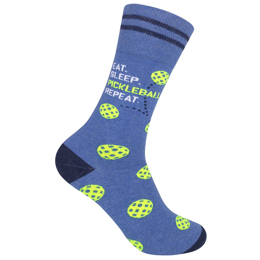 Eat Sleep Pickleball Repeat Crew Socks Blue