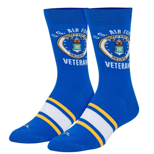 US Air Force Veteran Men's Crew Socks Blue