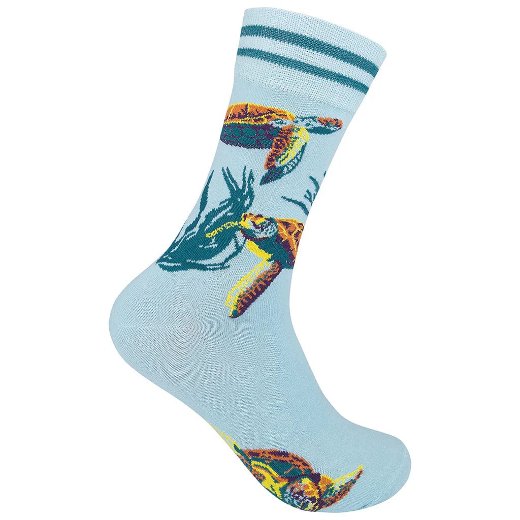 Sea Turtle Crew Socks Blue