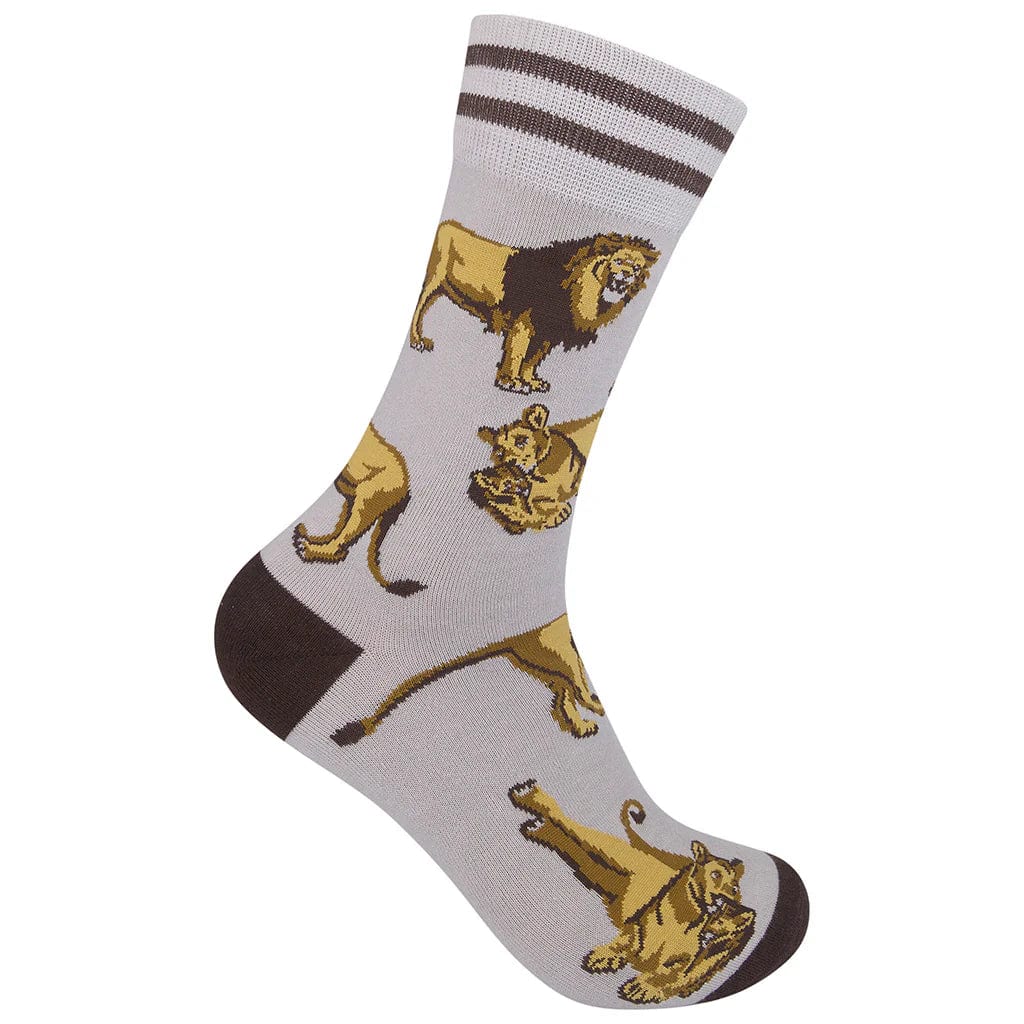 Lion Crew Socks Grey
